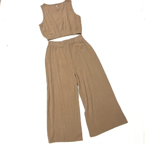 Linin blend Women's Beige set - Picture 5 of 11